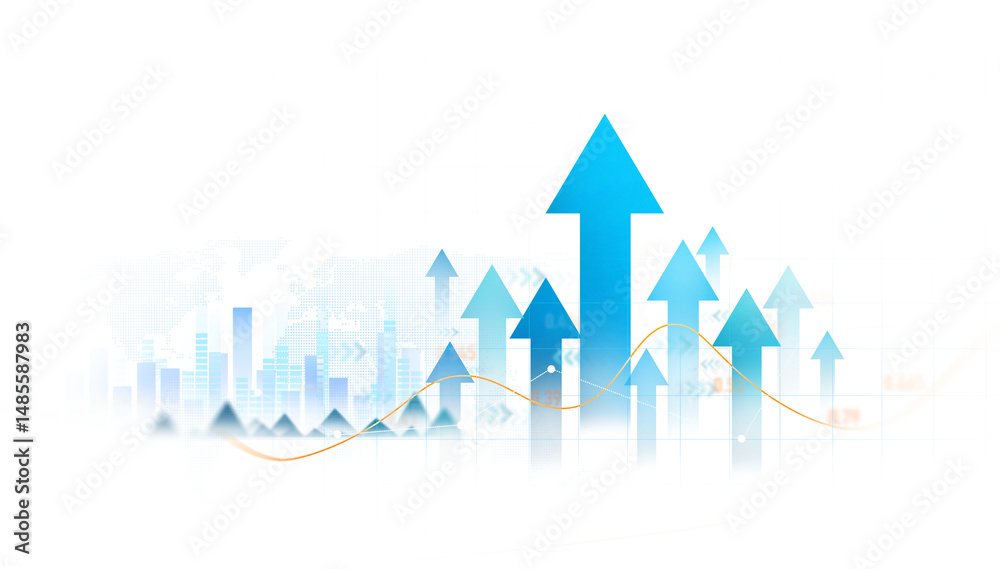 Poster business growth graph chart png.analyzing sales data and financial report.financial marketing graph 