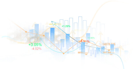 Obraz premium PNG business graph chart.Analysis finance grow graph and market investment. Financial business plan,earnings,sale and strategy. Stock market chart, exchange financial growth diagram. 