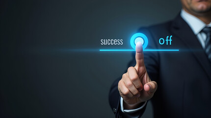 Businessman Turning Off the Switch of Success