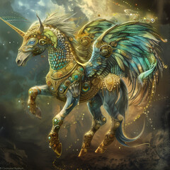 Obraz premium Fantasy Painting of Glowing Horse