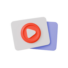 Red round play button for start multimedia, Social media play video, music media player button icon
