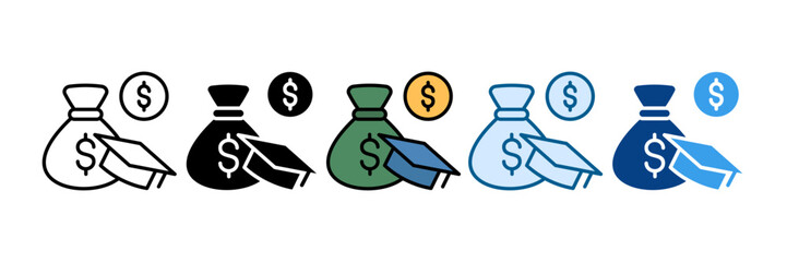 Scholarship Icon Set Multiple Style Collection