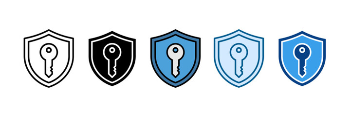 Private Key Icon Set Multiple Style Collection