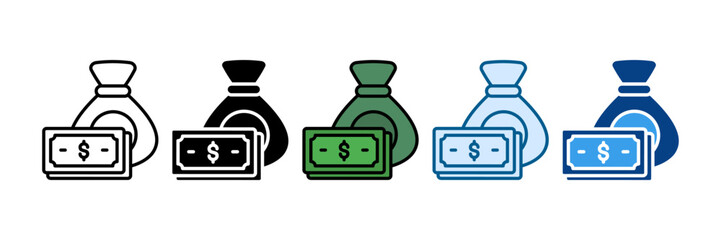 Cost Saving Icon Set Multiple Style Collection