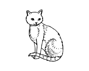 Cute Cat Sitting SVG Icon Logo Design – Minimalist Kitten Vector Clipart, Pet Silhouette, Animal Logo for Print & Crafts