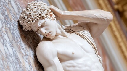 Marble Statue Against Wall