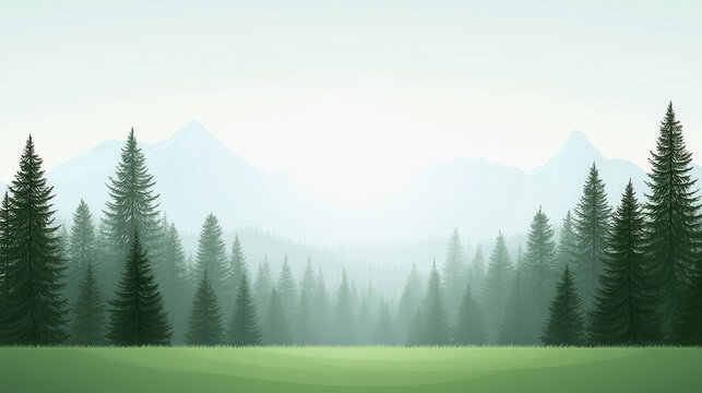 Majestic ancient giant sequoias surrounded by a lush forest and towering mountains in the distant background