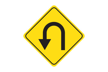 U-turn symbol and traffic sign vector illustration