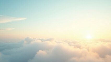 Obraz premium Serene Sunset Above the Clouds A Breathtaking Aerial View