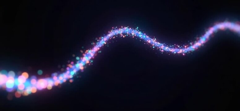 Multicolored Particle Wave Animation on Dark Gradient Background