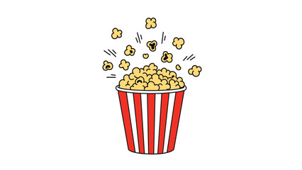 Delicious Popcorn Burst: Fun Cartoon Illustration