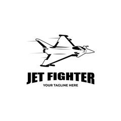 speeding jet fighter aircraft logo design