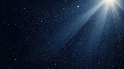 Majestic star shining brightly in a clear night sky illuminated by radiant sunbeam rays creating a dreamy scene