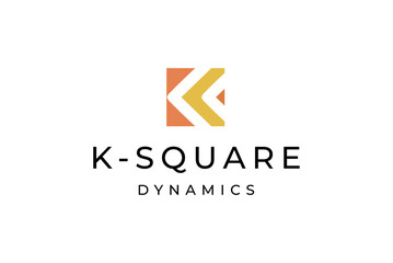 Obraz premium K-Square logo design and business name idea Dynamics Modern Logo Design, Geometric Shapes, Abstract Arrow