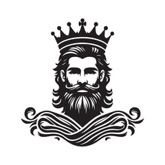 Kings Birth Day Silhouette Vector Illustration, Solid White Background.