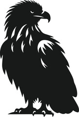 Silhouette of a black eagle vector drawing