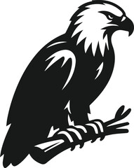 Silhouette of a black eagle vector drawing