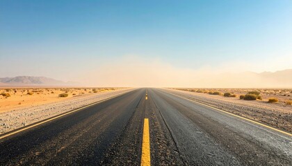 Desert Highway Under Pale Sunrise