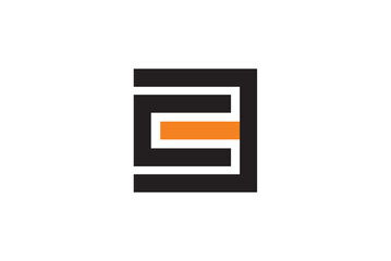 Abstract Geometric Logo Design Interlocking Squares and Lines