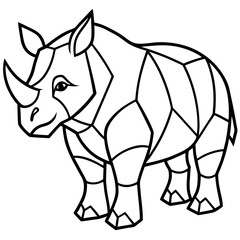 Minimalist Onyx Rhino Outline