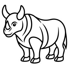 Minimalist Onyx Rhino Outline