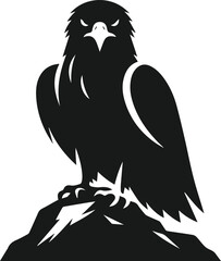 Silhouette of a black eagle vector drawing