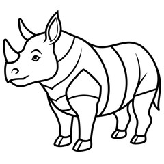 Minimalist Onyx Rhino Outline