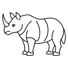 Minimalist Onyx Rhino Outline