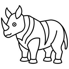 Minimalist Onyx Rhino Outline
