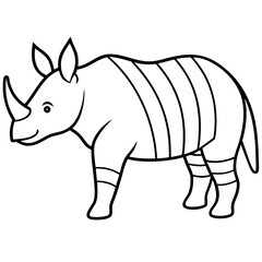 Minimalist Onyx Rhino Outline