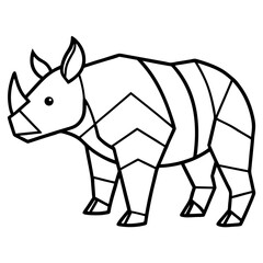 Minimalist Onyx Rhino Outline