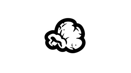 Hand-Drawn Popcorn Kernel, Black and White Illustration