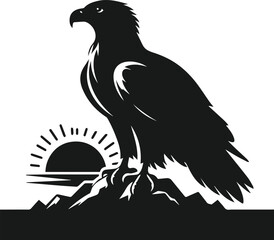 Silhouette of a black eagle vector drawing
