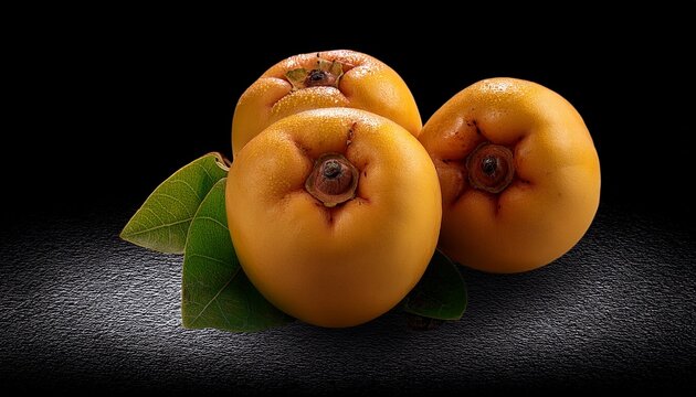 Velvet Apple Still Life: Exotic Fruit on Black