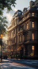 Naklejka premium Architectural building 3d rendering