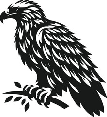 Silhouette of a black eagle vector drawing