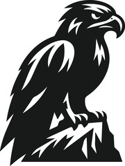 Silhouette of a black eagle vector drawing