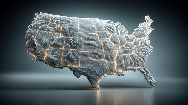 United states map featuring ai-led consumer confidence tool for economic analysis and insights into spending behavior