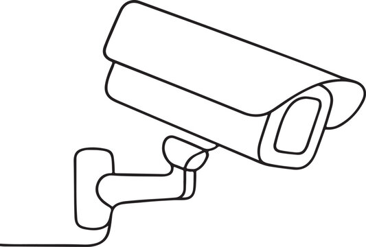 recommend clip art: CCTV Camera Icon in Minimalist One Line Art