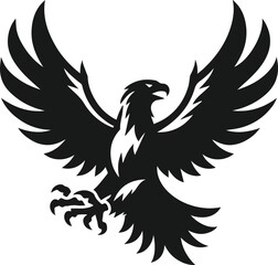 Naklejka premium Silhouette of a black eagle vector drawing