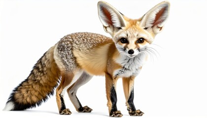 Fototapeta premium Fennec Fox Portrait Against White Background