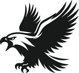 Silhouette of a black eagle vector drawing