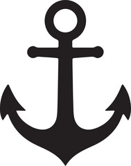 Anchor Icon Silhouette in Simple Vector Style