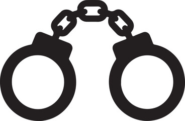 Silhouette of Handcuffs Icon in Simple Vector Design