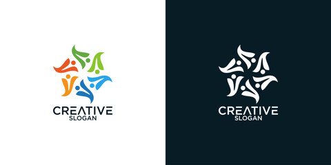 People Family logo design vector	