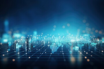 Fototapeta premium PNG World on blurry digital background backgrounds futuristic technology.