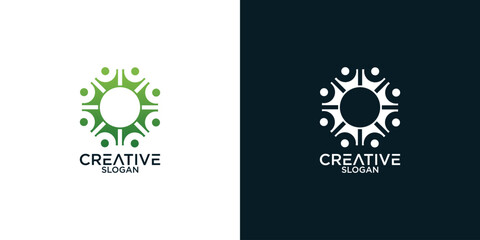 People Family logo design vector	