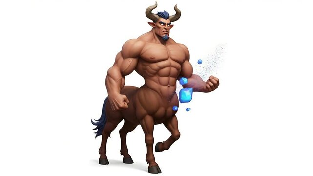 Muscular centaur half human half horse fantasy character illustration