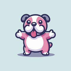 Bulldog Mascot Dog Cartoon Illustration for Sports Logo Gaming Team Character Fierce Head Aggressive Strong Badge Fighter Angry Modern Pet Club Icon Artwork Wild Vintage Animal Identity