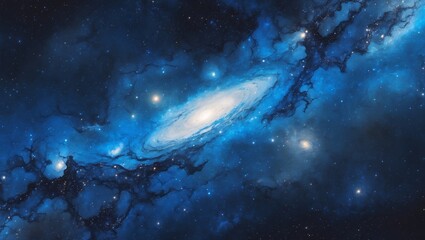Fototapeta premium Abstract cosmos design showcasing a blue galaxy